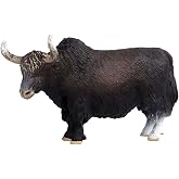 FLORMOON Black Yak Figure Realistic Animal Figurines Early Educational Dog Toy Science Project Christmas Birthday Cake Topper Gift for Kid