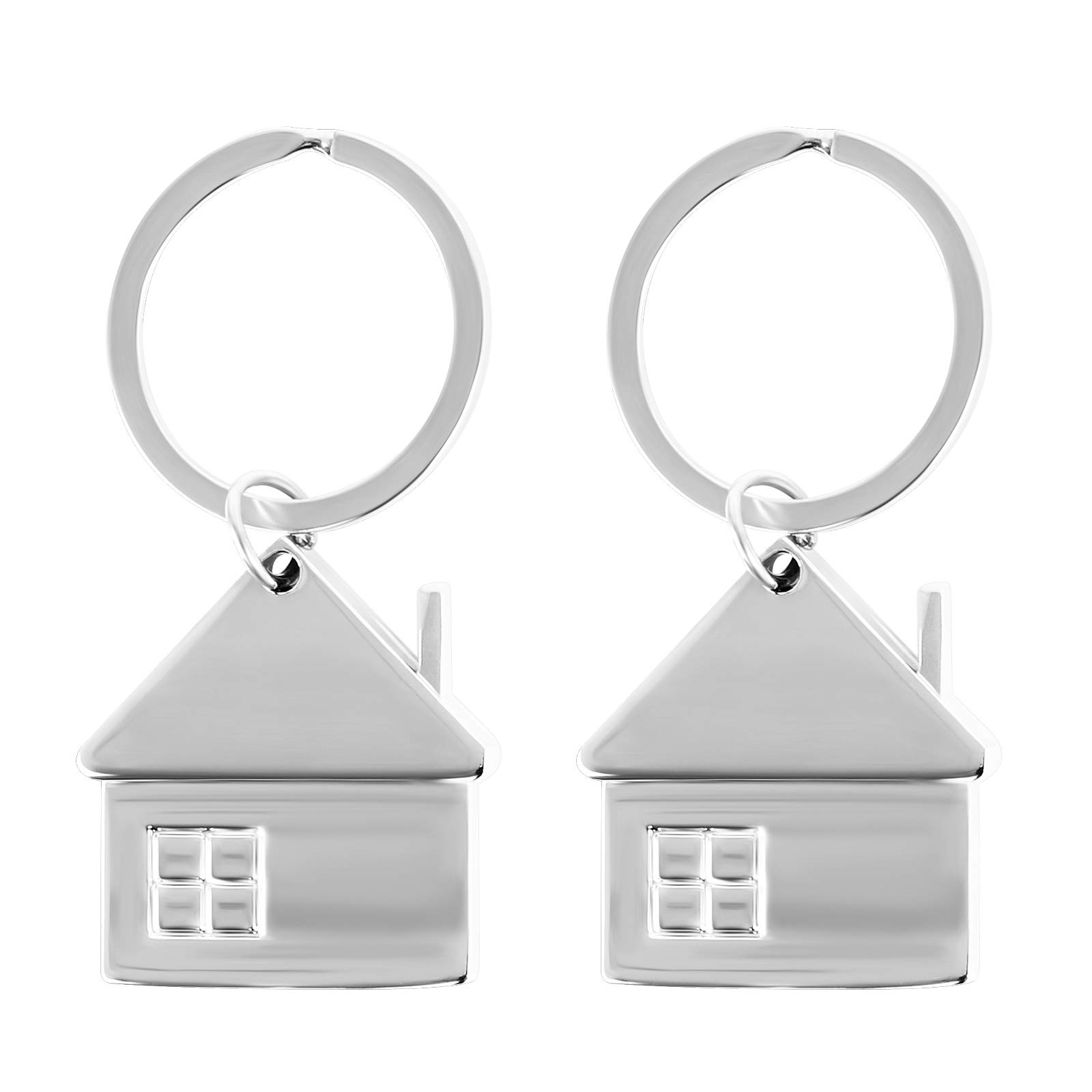 2 Pieces House Shaped Keyring, Creative Pendant Keychain Zinc Alloy Home Keyring for Keys, Handbag, Housewarming Gift