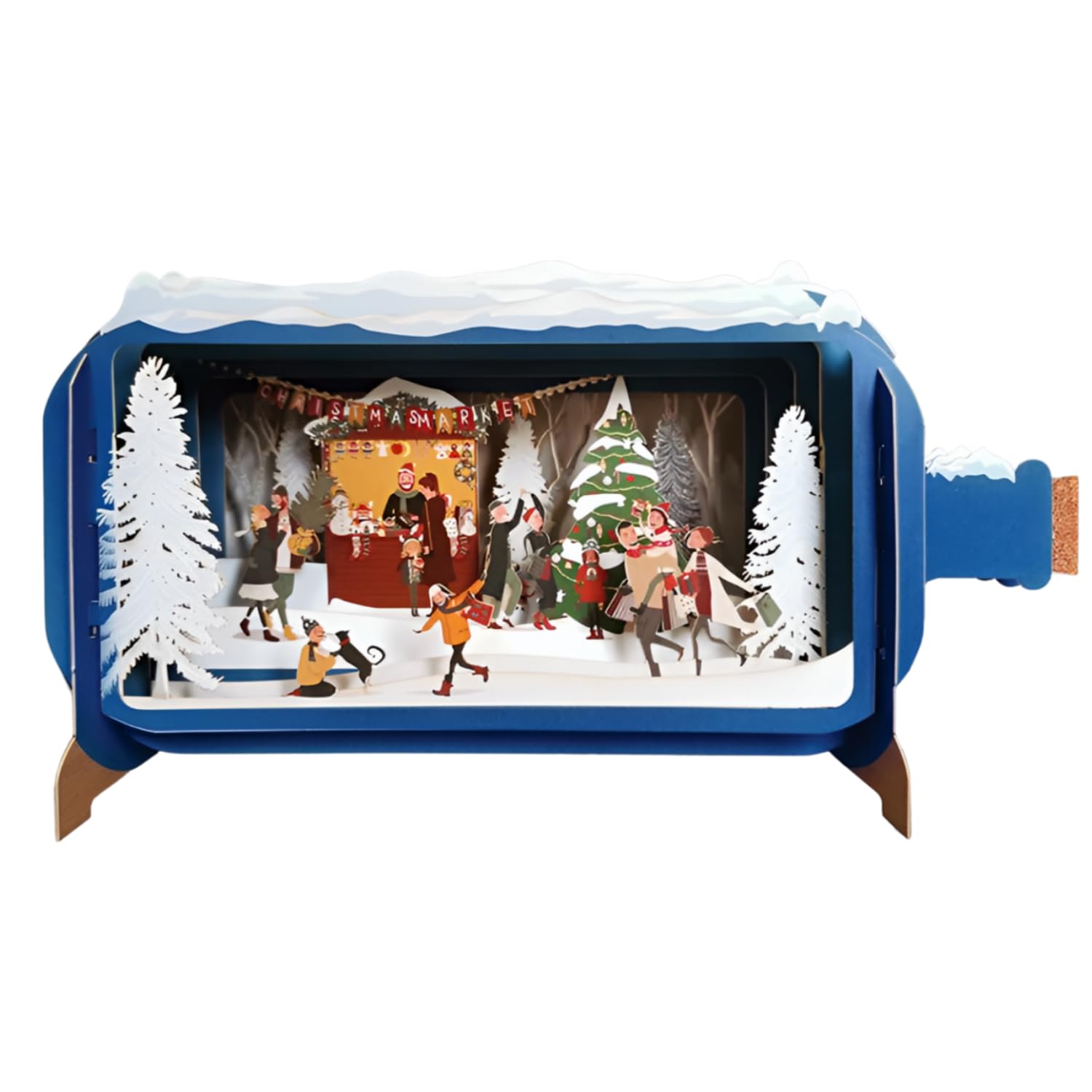 Message In A Bottle Festive Xmas Market Pop Up Christmas Card By Alljoy Cards XMIB073