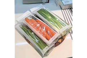 10Pcs Moisture-Proof Long Strip Storage Bags, Space-Saving Airtight and Sealed Storage Bags with Snap Button for Fruits Veget