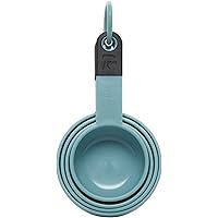 KitchenAid KE058OHAQA Classic Measuring Cups, Set of 4, Aqua Sky/Black