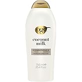 OGX Nourishing + Coconut Milk Conditioner, Hydrating & Restoring Conditioner Moisturizes for Soft Hair After the First Use, Paraben-Free, Sulfate-Free Surfactants, 25.4 fl. oz