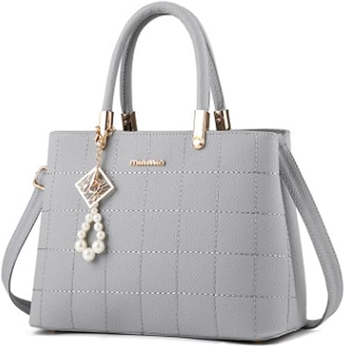 Amazon エンジェルムーン ハンドバッグ レディース ショルダーバッグ 2way ステッチ チャーム付き 通勤 Ol フォーマル 通勤バッグ ビジネスバッグ かわいい カジュアル 新品 Bag Puレザー 高校生 かっこいい エレガント キャバ グレー Angelmoon エンジェルムーン