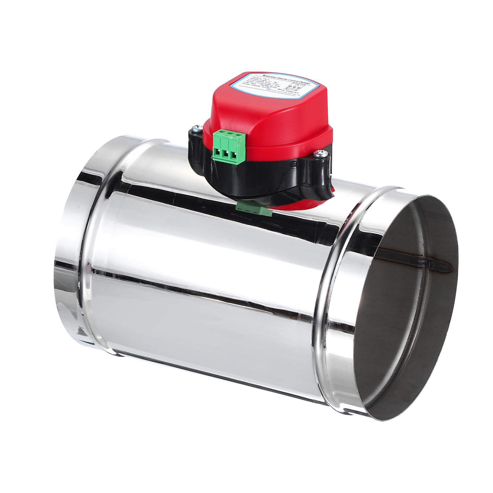 PATIKIL 5" Duct Damper, Stainless Steel Motorized Adjustable HVAC Volume Dampers Airflow Backdraft Damper Control for HVAC Air Balancing System, AC 24V