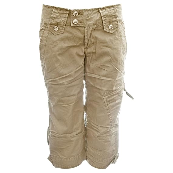 khaki cargo capri pants