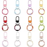 12 Color Round Lobster Clasp Keychain, Cute Metal Lobster Claw Keychain with Spring Ring Clasp, Swivel Lobster Claw Clasps for Keychains Buckle, Bags, Purses