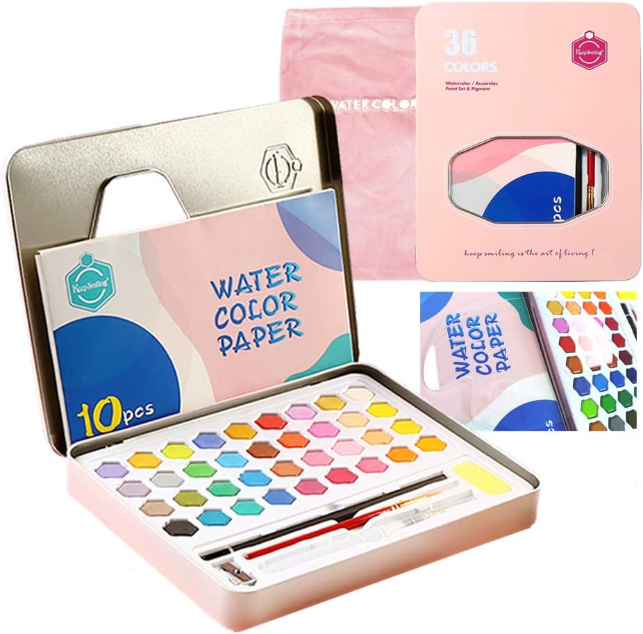 GOINBO Artist Watercolor Paint Set(36 Colors),Painting Kit Art Supplies