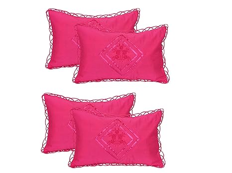 Buy Pillow Cover By Rahul Home Furnishing Cotton Embroidered