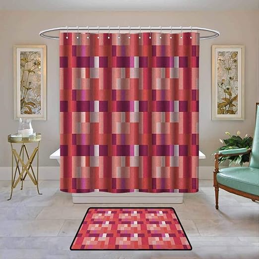 Kenneth Camilla01 Cortina de ducha de tela impermeable, melocotón