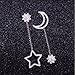 925 Sterling Silver Pearl Long Dangle Drop Earring for Women Crystal Moon Star Charms