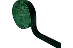 Qingxii Decorr Wedding Christmas Valentin's Day Gift Box DIY Craft Decor Velvet Ribbon (Dark Green, 1''x2Yards)