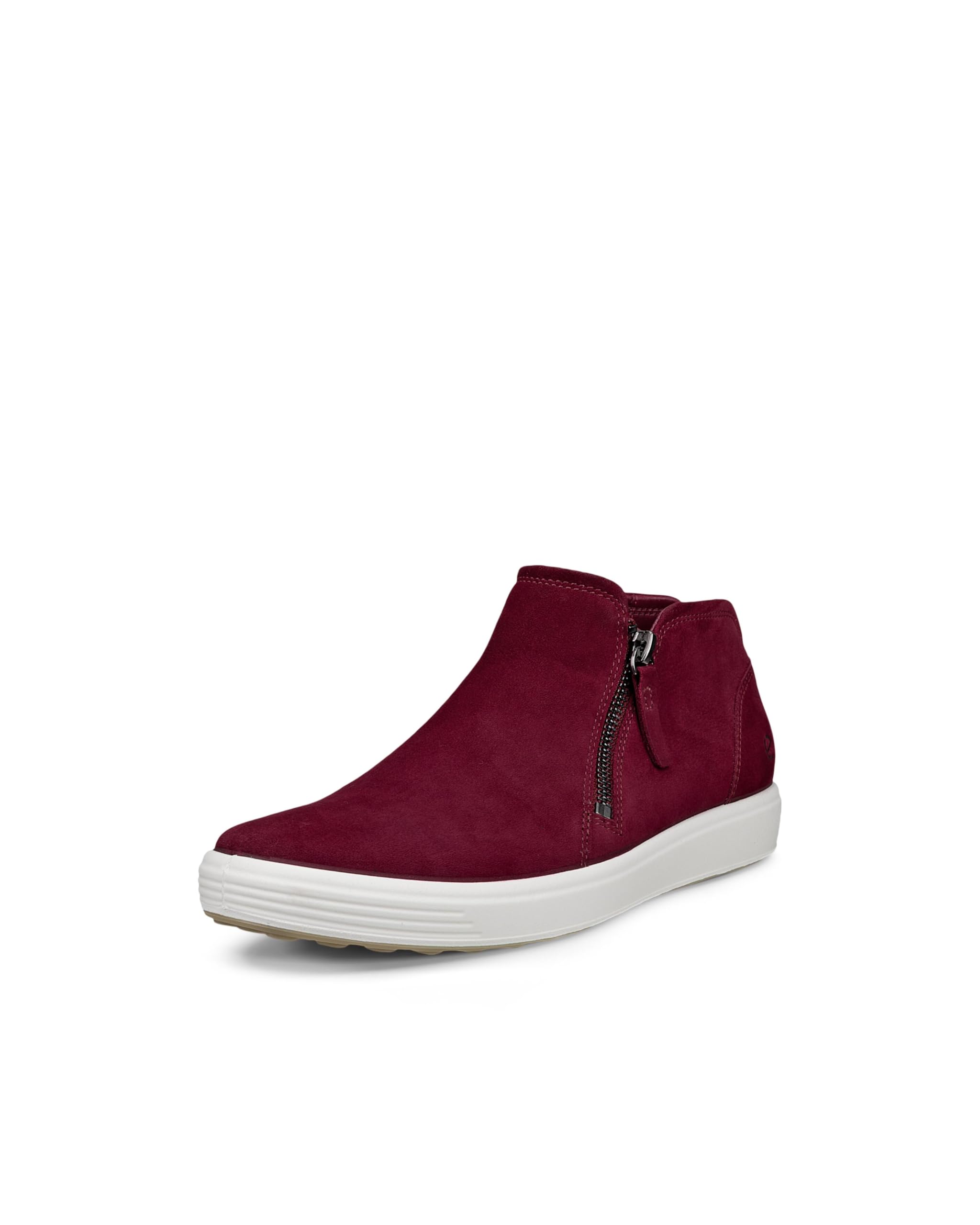 ECCO Women’s Soft 7 Side Zip Bootie Sneaker, Dark Ruby, 10-10.5