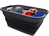 SAMMART 41L Collapsible Laundry Basket Grey Black BPA Free view 5