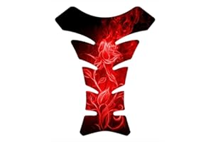 IMMORTAL GRAPHIX Flaming Rose Red Flower Motorcycle Sportbike Gas Tank pad Protector Guard Sticker Decal