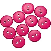 HARFINGTON 10pcs Resin Sewing Button, 15mm (5/8-inch) 2 Holes Round Craft Decorative Buttons for Coat, Clothes Holiday Decoration, Rose Red