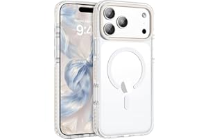 DOMAVER Magnetic Case for iPhone 17 Pro Max 6.9",[Compatible with Mag-Safe] Cute Crystal Clear Transparent Slim Military Grad