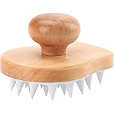 Hangerspace Scalp Massager Shampoo Brush, Wooden Wet and Dry Hair Scalp Care Brush, Shower Brush Scalp Scrubber Exfoliator wi