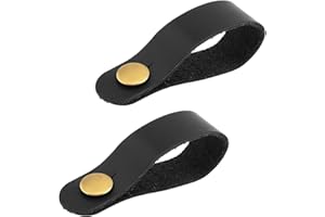 REMAGIC Guitar Strap Locks 2PC, Leather Guitar Strap Button, Headstock Adapter Tie, Guitar Headstock Strap Tie, Guitar Neck Strap Button Guitar Accessories for Acoustic, Ukulele Strap, Bass Guitar, Black