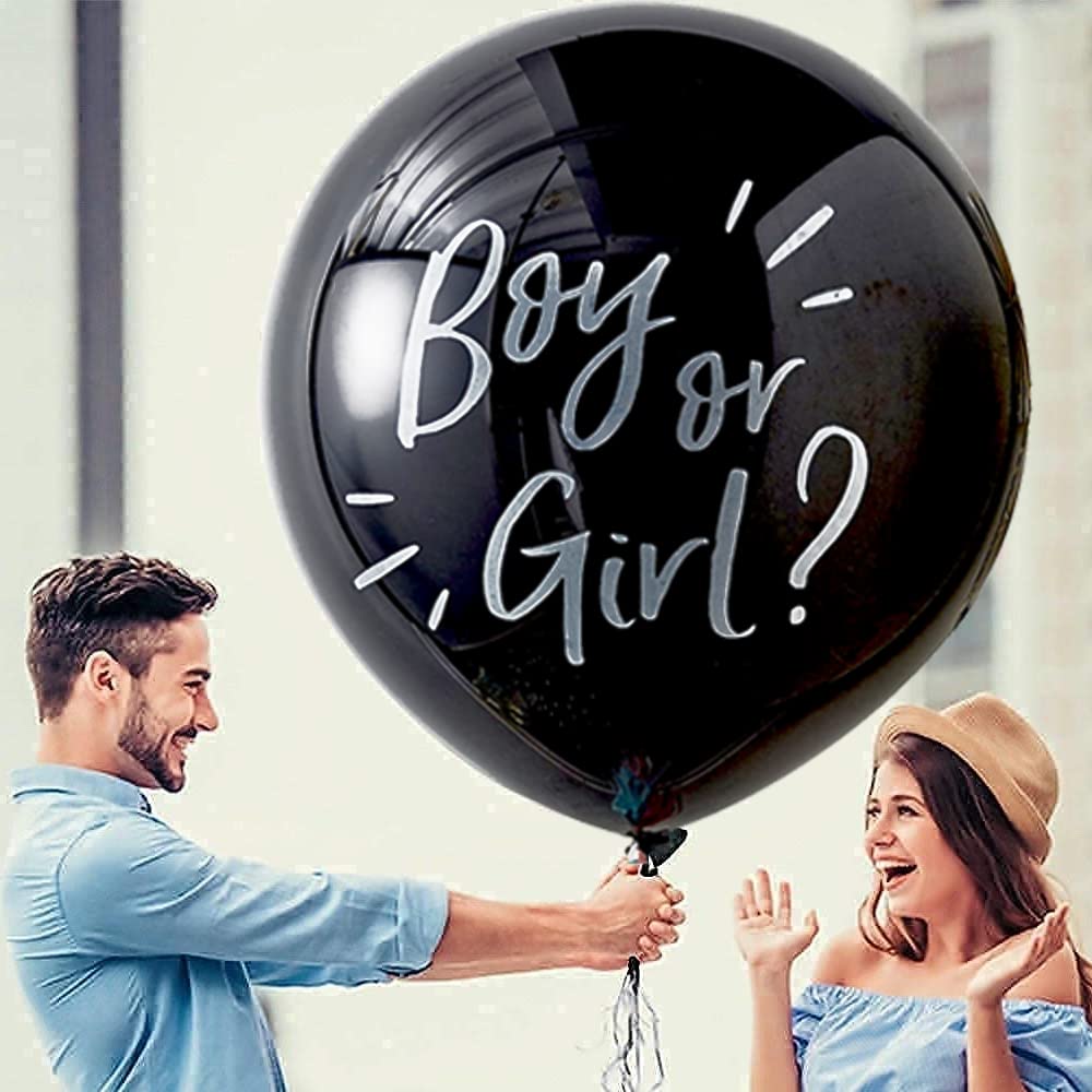 36 In Gender Reveal Party Balloon with Confetti,Large Latex Boy or Girl Balloon for Baby Shower Gender Reveal Party Decoration