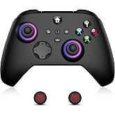 Moonag Wireless Controller for Xbox, Compatible with Xbox Series X/S/One/PC, With 2 Silicone Thumb Grips, Hall Effect Joysticks, 2.4GHz Wireless Adapter Gamepad with RGB Light, Dual Vibration, TURBO