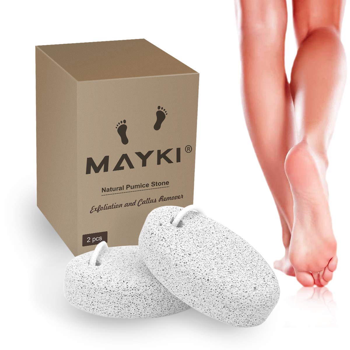 Pumice Stone 2 Pcs, Natural Lave Pumice Stone for Feet/Hand, Small Callus Remover/Foot Scrubber Stone for Men/Women by MAYKI: Beauty