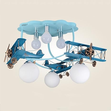 LED Deckenleuchte Schmiedeeisen Flugzeug Kinderzimmer Kinderlicht