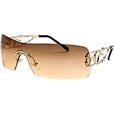 SENMARIES Rimless Y2k Sunglasses For Women Men Rectangle Vintage glasses Fashion Flame Metal Sunglass Frameless Retro Eyewear