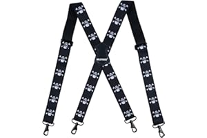 MELOTOUGH Men's Suspender 1.5/2 Inch Wide Suspenders Full Elastic X Back Suspender with Snap Hooks