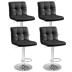 Sweetcrispy Bar Stools Set of 4, PU Leather