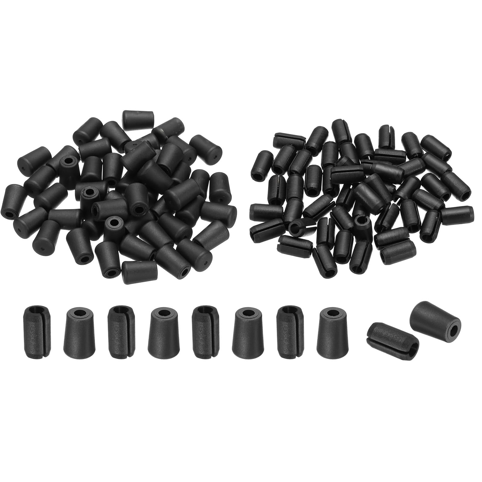 PATIKIL Kitchen Sink Rack Feet, 50Set 4mm IDx10mm OD Rubber Sink Protector Feet with 6mm ID x 10mm OD Bumpers Cover for Sink Rack Grid Replacement Parts, Black