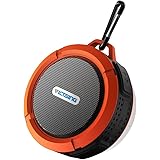 VicTsing Shower Speaker, Wireless Waterproof Speaker with 5W Driver, Suction Cup, Built-in Mic, Hands-Free Speakerphone - Orange