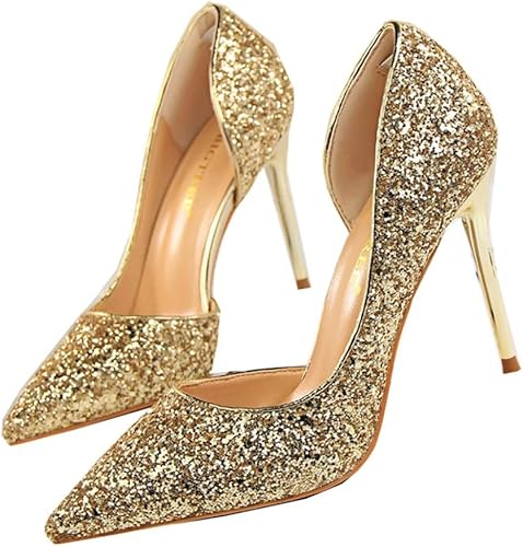 Amazon Oceanmap パンプス ハイヒール 美脚ヒールパンプス ポインテッドトゥ ピンヒール 靴 レディース ヒール キラキラ スパンコール ベーシック 走れる 痛くない フォーマル ハイヒール 大人 結婚式 Oceanmap パンプス