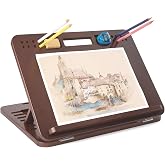 StrongTek Bamboo Tabletop Easel, 6-Angle Drawing Board for Desk and Lap | Pencil and Eraser Slots, Full-Base Lap Support, Secure Angle Positioning, Sketching, Acrylic Painting and Hands-Free Reading