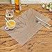 HEBE Placemats for Dining Table Washable Placemat Set of 4 Heat Resistant Woven Vinyl Non-Slip Kitchen Table Mats Wipe Clean for Christmas Holiday(4, Brown)