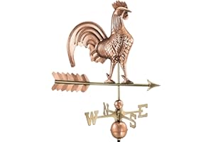 Good Directions Rooster Weathervane, Pure Copper, Polished Finish, 25-Inch