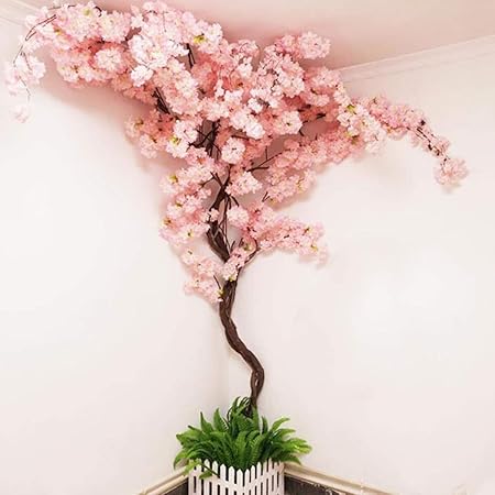 BOWCORE 150cm Gran árbol de la Flor Artificial Casi Natural árbol 