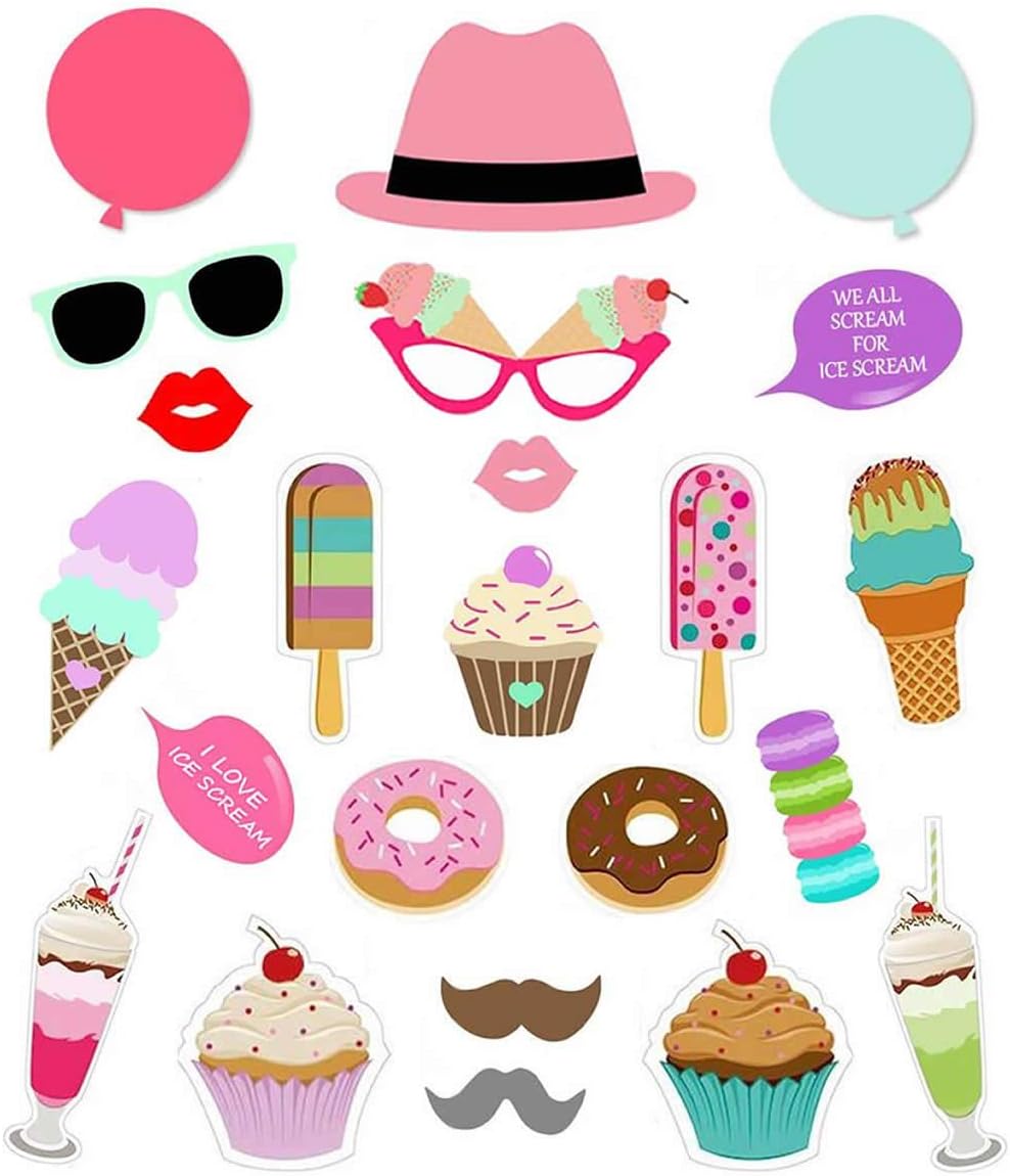 Dusenly Ice Cream Photo Booth Props Cupcake Ice Cream Dessert Party ...