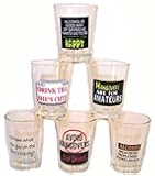 6 Assorted Novelty Funny Sayings Bar Drinking Shot Glasses