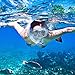 OMORC Adults Diving Snorkel Set Tempered Glass Diving Mask and Dry Top, Anti-Fog Panoramic Scuba Mask, Snorkel with Food Grade Silicone Mouthpiece Perfect for Diving