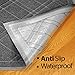 SlipToGrip Durable Door Mat - Grey Plaid Design Entryway Rug - 35x23 inches, No-Slip and Washable - Indoor and Outdoor Use, Weatherproof - Ideal for Garage, Patio, and Front Entryway