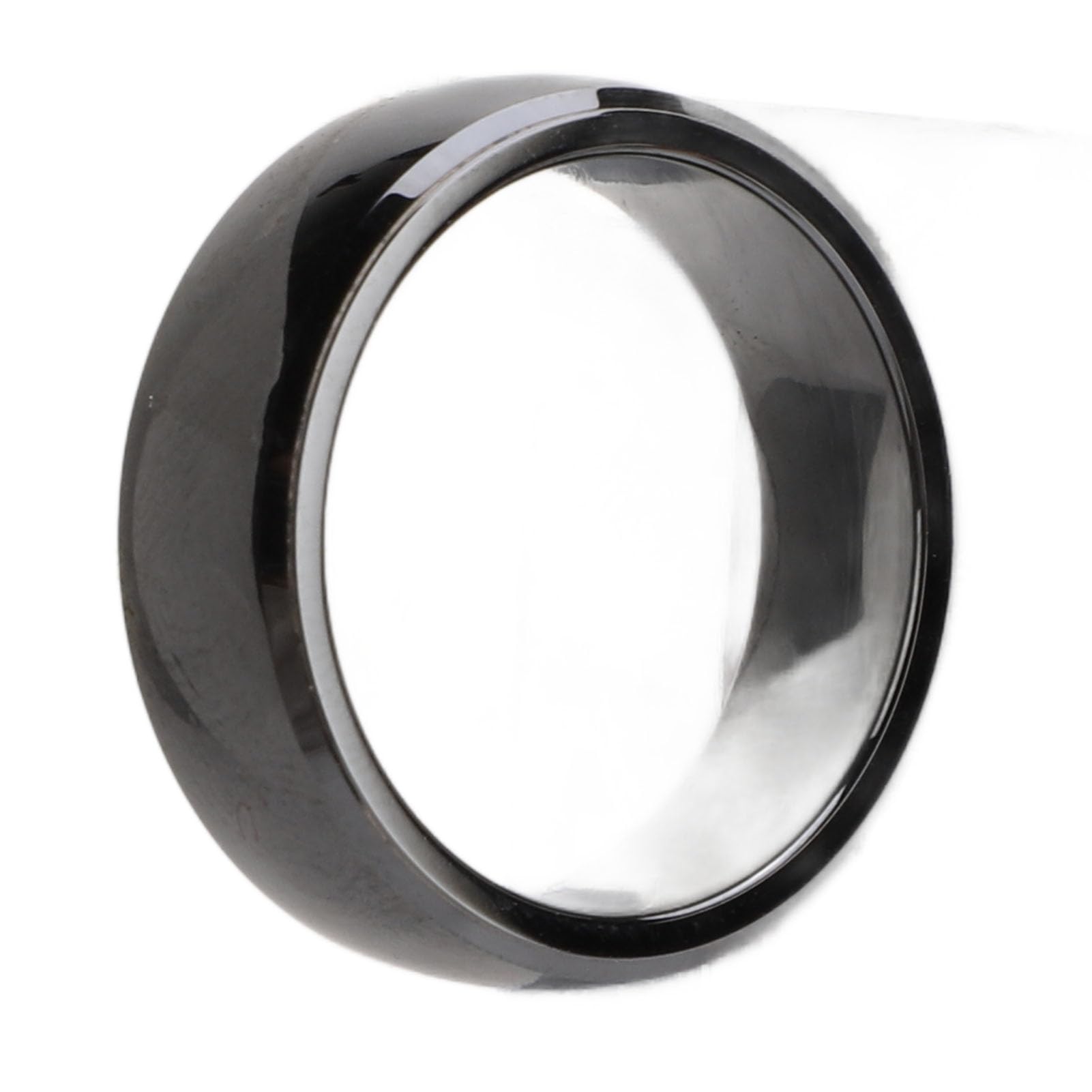 Annadue NFC Smart Ring, Portable Smart Ceramic Finger Ring for Men Women, IP68 Waterproof Black Ceramics Smart Finger Ring for Access Control Electronic Attendance System