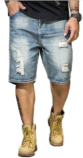 Amazon Big Sam ハーフパンツ メンズ 5分丈 短パンダメージ デニムパンツ ストレッチ 大きめ ジーンズ 短パン 夏 おしゃれ ショートパンツ ジーパン 柔らかい 通気 大きいサイズ M L Xl 2xl 3xl 4xl 5xl 6xl ショートパンツ 通販
