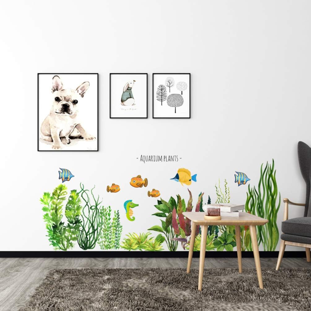 Aquatic Fish Seaweed Wall Sticker PVC Lovely Removeable Undersea Kid Wall Decals Baby Kid Room Nursery Kindergarten Wallpaper Wall Art Decor - Image 3