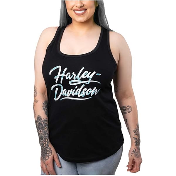 Harley-Davidson Women's Textured B&S Racerback Sleeveless Tank Top