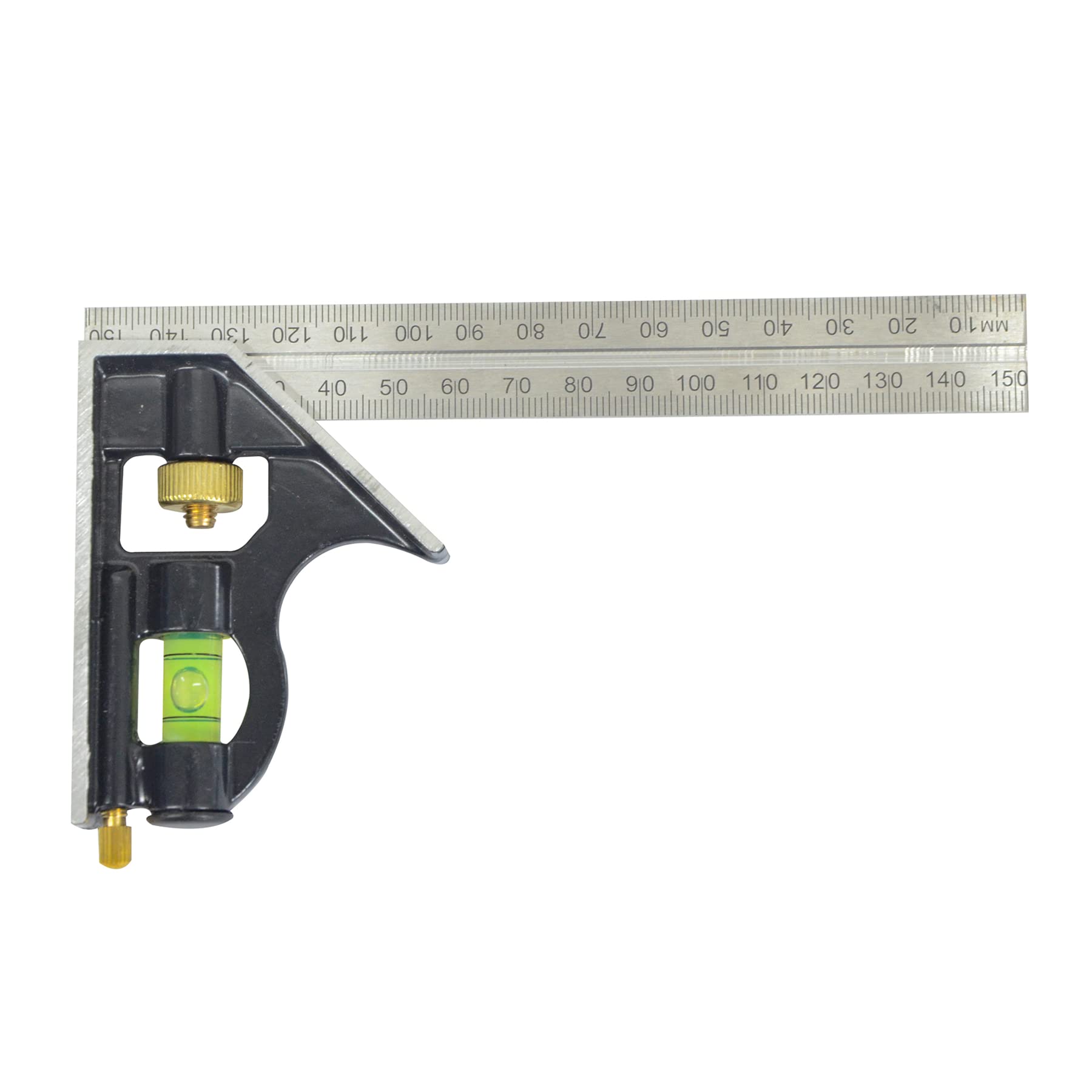 Dapetz ® Carpentry Squares 6inch/150mm,square Right Angle Ruler Protractor Engineers Adjustable Carpentry Square 45/90° With Bubble Level Stainless Steel Measuring Tools Multi Combination Set