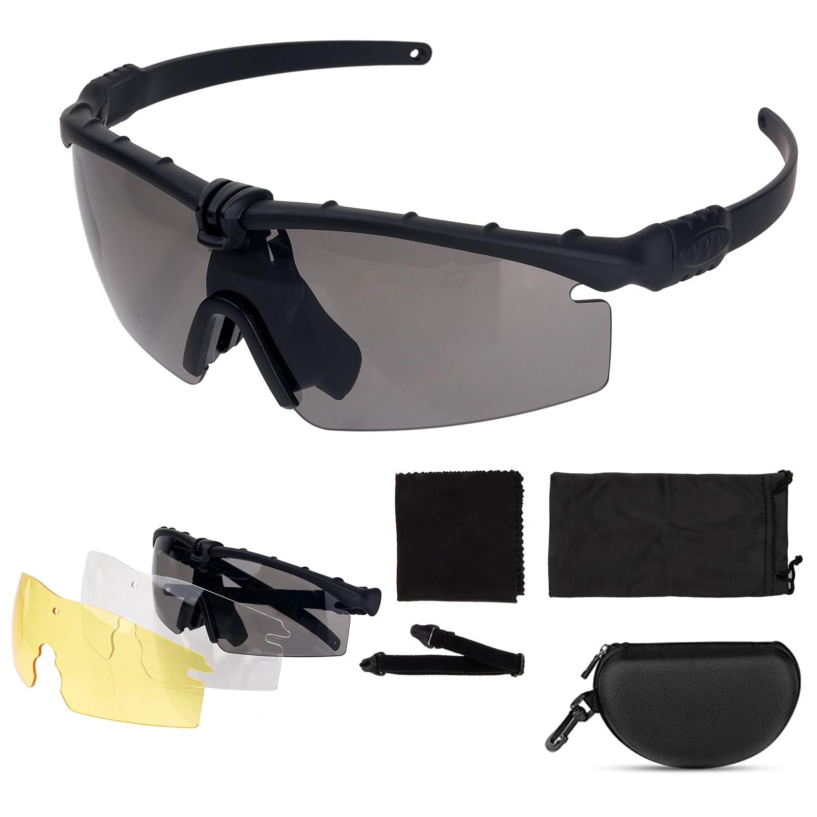 ToopMount Sport Glasses Anti Fog Goggles, Eyewear, Driving Glasses Goggles for Cycling, Hiking and Shooting (Black)