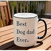 Dog Father Gifts Best Dad Ever Coffee Mug 11 OZ Tea Cup-Dog Pet Owner Rescue Lover Gifts For Men