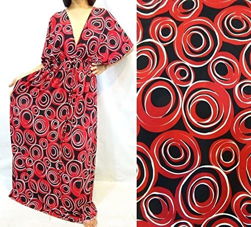 The Sisters Women Red Black Floral print VNeck Long Kimono Pregnant Dress Plus Size 2X 3X 4X 18 20 22 24
