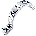 MiLTAT 22mm Super-O Watch Band compatible with Seiko SKX007 SKX009 SKX011 7002, 2-Tone Polished