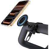 Vitog Gym Magnetic Phone Holder for MagSafe, 20X N52 Magnets | Strong Magnets Stable and Secure Phone Mount with Adjustable Strap, Phone Mount Clamp for Peloton Bike, Gym Equipment